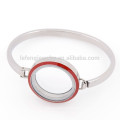 Mode 30mm flottant charme émail rouge haut visage verre en acier inoxydable médaillon bracelet bracelet